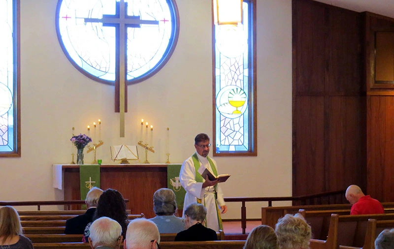 Pastor Schmidt at service